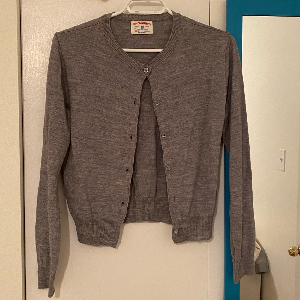 Gray Button-Up Cardigan